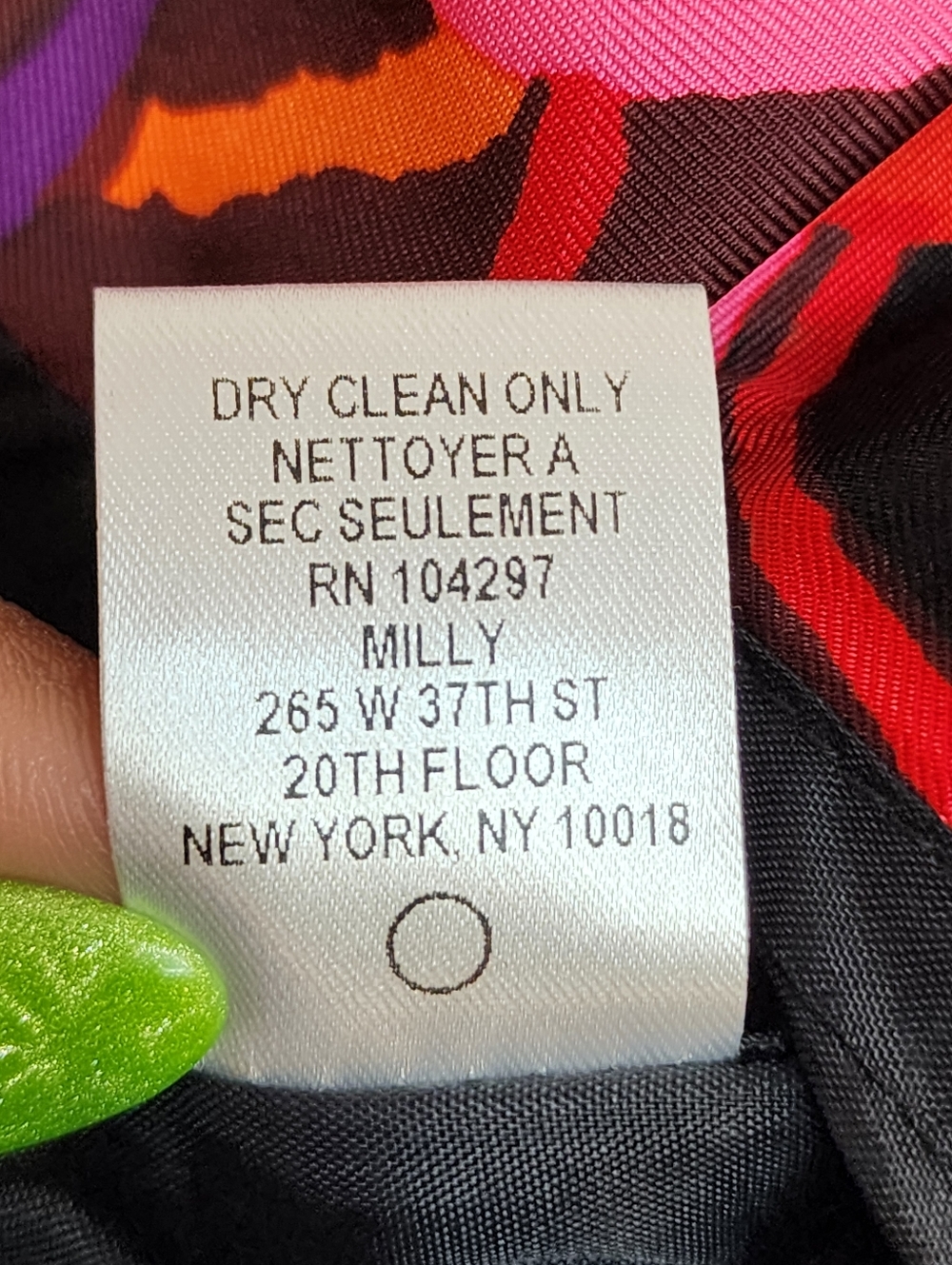 Milly Of New York Pink Black Abstract Print Sleeveless V Neck Midi Dress Size 0 - Picture 9 of 9